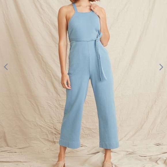 Marine Layer Sky Blue Cross-Back Jumpsuit - Picture 6 of 7